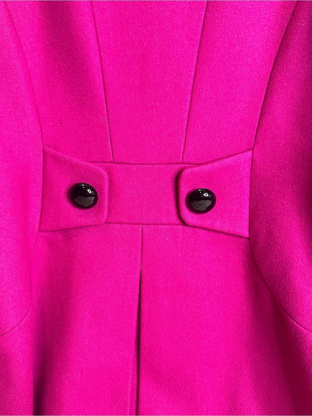 M. JULIAN WOMENS DOUBLE-BREASTED FUSCHIA WOOL COAT SIZE M - Picture 7 of 8